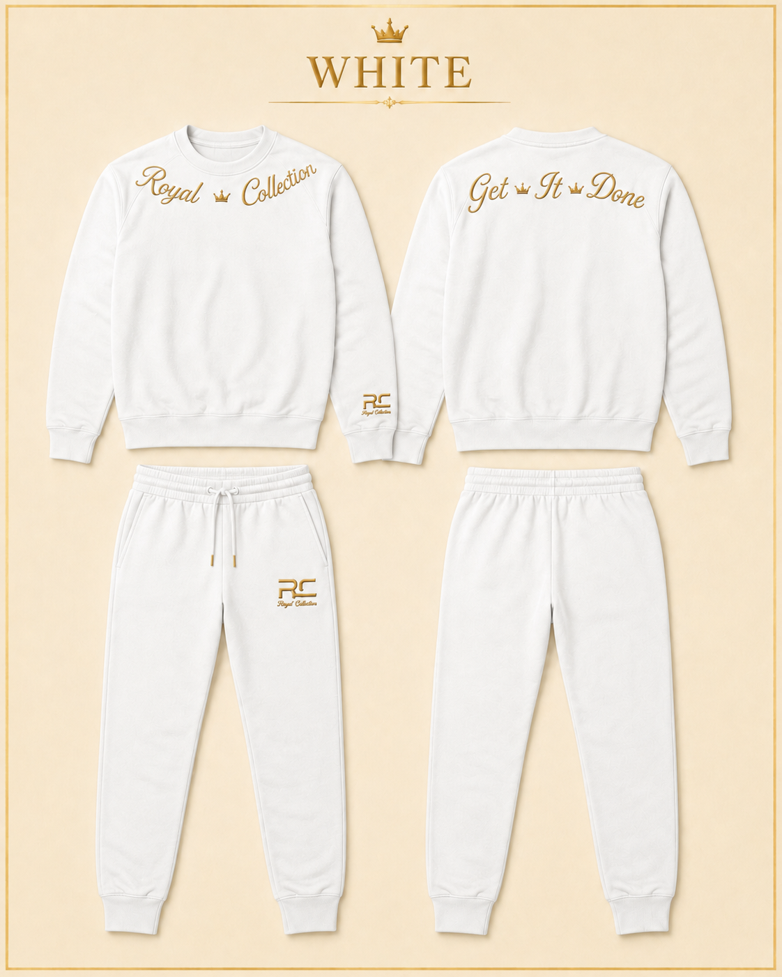 RC White Gold Crewneck- LS 2 Piece